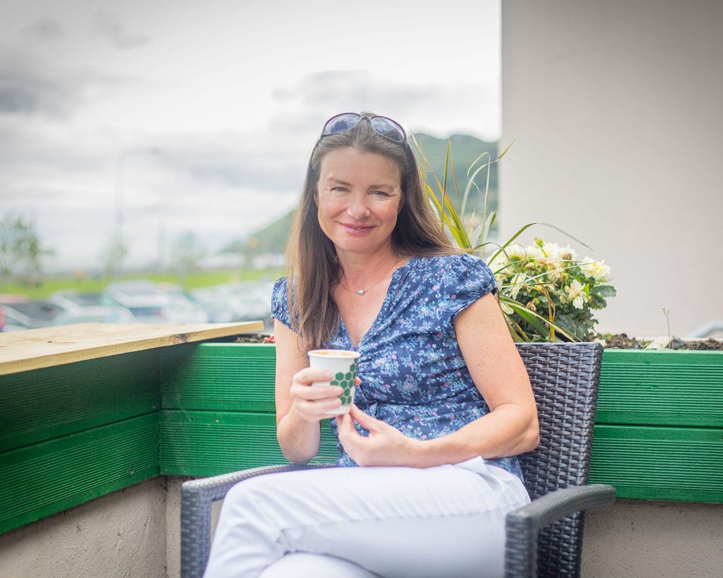 Enjoying a coffee