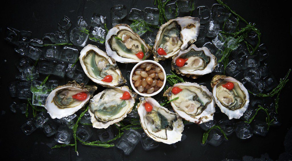 natural aphrodisiac platter of oysters in their shell