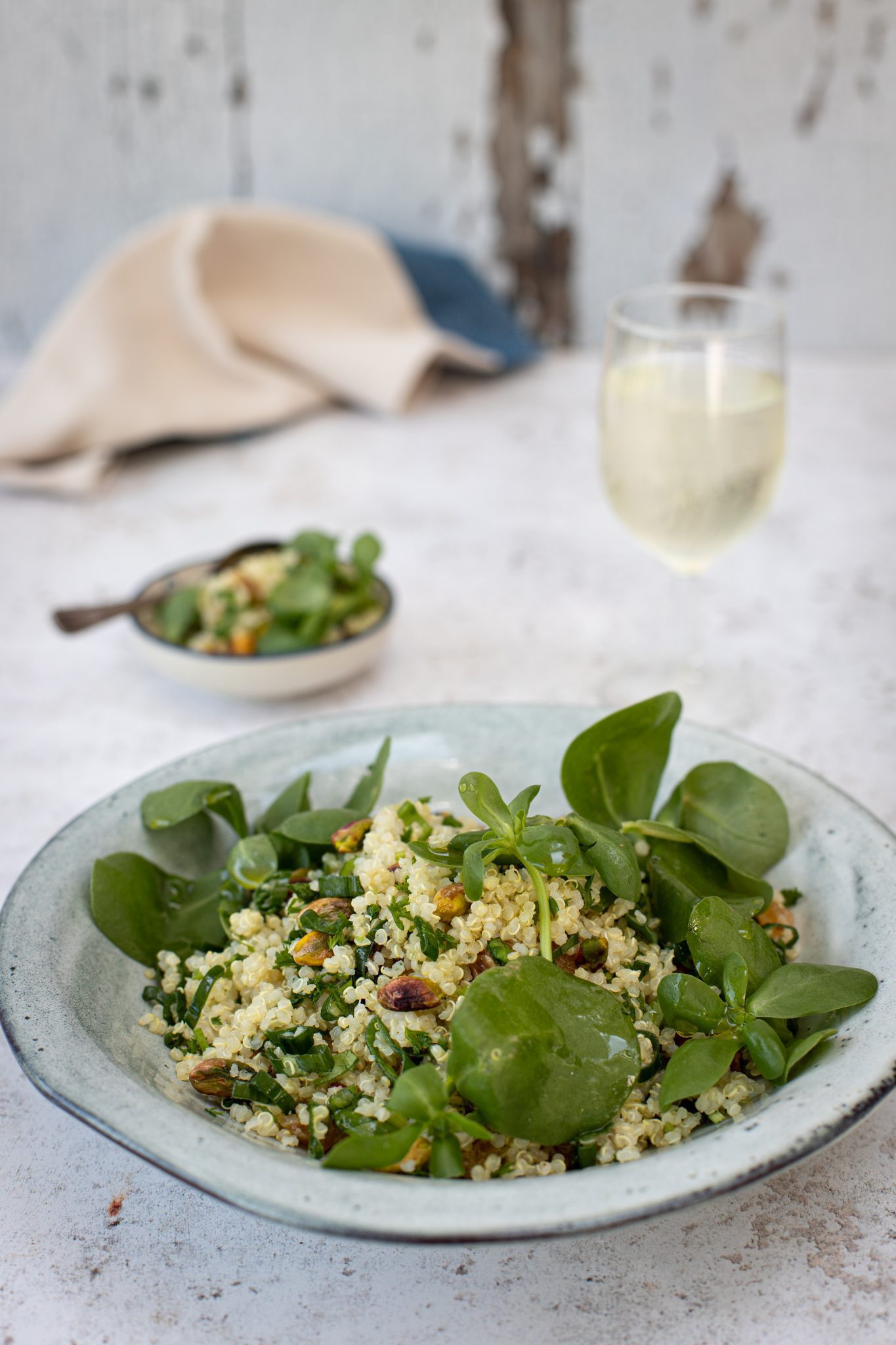 Toasted Nutty Quinoa, Raisin, Spring Onion Salad