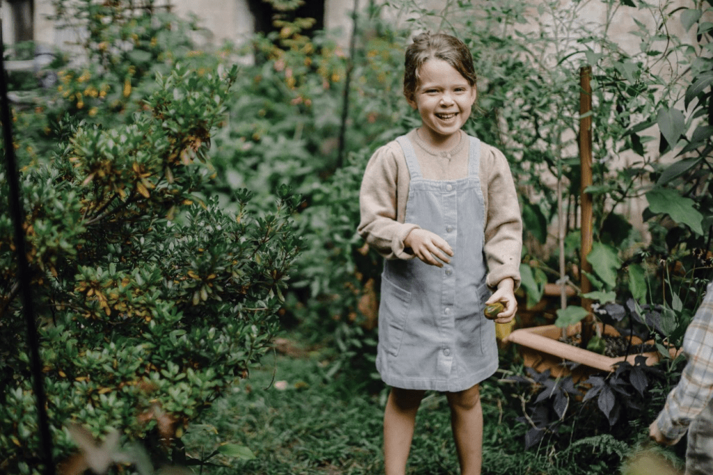 Girl in Organic Veg Garden