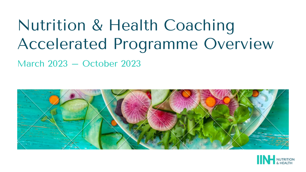 Accelerated Nutrition & Health Coaching Diploma Programme Schedule Cover