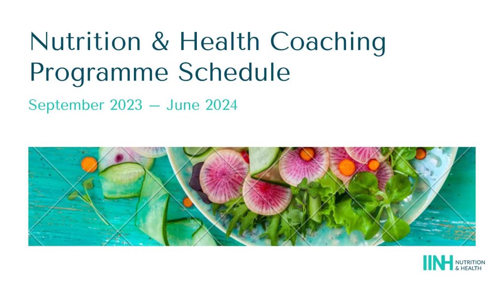 Nutrition & Health Coaching Online - Sept 2023 - June 2024 Content Overview