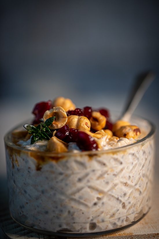 Cranberry and Roasted Hazelnut Overnight Oats