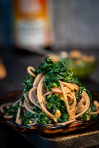 Wholemeal Kale and Walnut Spaghetti with Udo’s Rocket and Walnut Pesto