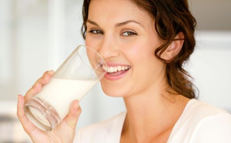 Woman drinking milk